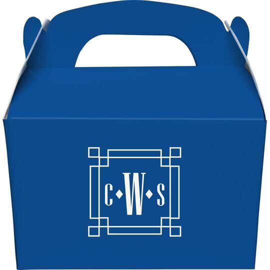 Greek Key Monogram Gable Favor Boxes
